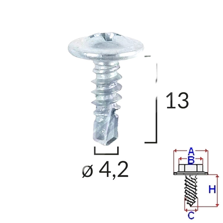 ROMIX 155 669 C60158  -  SCREW SAMOWIERCACY CYNK 4.2X13 100 db